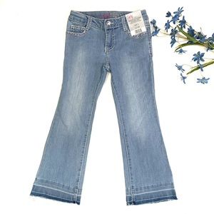 Girls First Girls Light Vintage Blue Stretch Bootcut Bling Jeans - Size 5 (Girl)